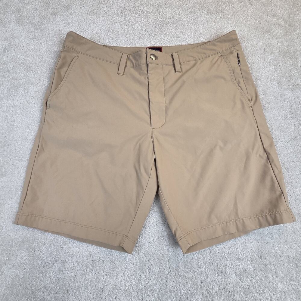 Untuckit Chancellor Performance Golf‎ Shorts Mens 34 Beige 8 Inch Travel Summer